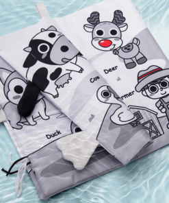 Set 6 carti textile si senzoriale pentru bebelusi 0 luni Alb negru 03.png