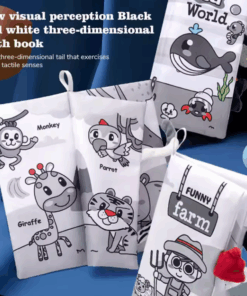 Set 6 carti textile si senzoriale pentru bebelusi 0 luni Alb negru 07.png