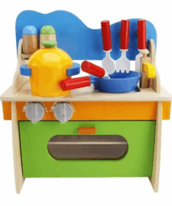 Bucatarie din lemn cu 8 ustensile, pentru copii, 3 ani