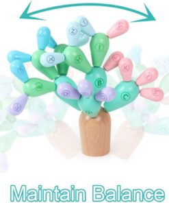 Cactus Joc din lemn de constructie si echilibru 3 ani Pastel 05.jpg