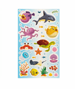 Carte cu autocolante, 6 file, Animale marine 02