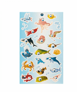 Carte cu autocolante, 6 file, Animale marine 03