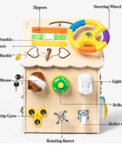 Casuta senzoriala cu activitati Montessori Busy Board 45 cm 3 ani 02.jpg