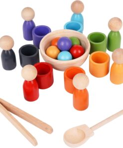 Joc de tip Montessori din lemn Seturi de cilindri de potrivire culori 24 piese 01.jpg