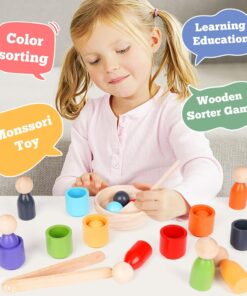 Joc de tip Montessori din lemn Seturi de cilindri de potrivire culori 24 piese 02.jpg