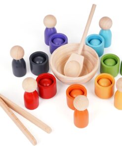 Joc de tip Montessori din lemn Seturi de cilindri de potrivire culori 24 piese 08.jpg