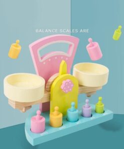 Joc educativ Montessori Balanta cu greutati din lemn 3 ANI 02.jpg