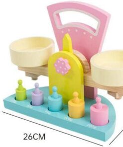 Joc educativ Montessori Balanta cu greutati din lemn 3 ANI 05.jpg