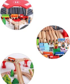 Orasel cu circuit auto si feroviar din lemn cu 108 de piese 3 ANI 03.jpg
