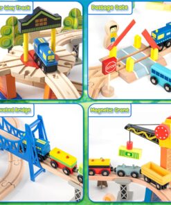 Orasel cu circuit auto si feroviar din lemn cu 108 de piese 3 ANI 10.jpg