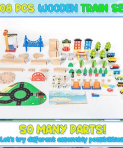 Orasel cu circuit auto si feroviar din lemn cu 108 de piese 3 ANI 12.jpg