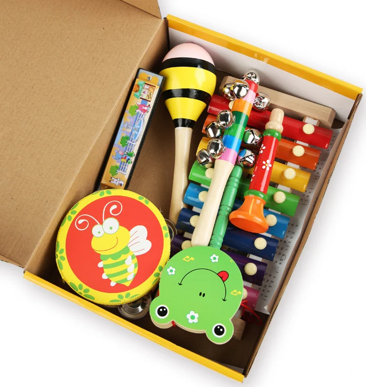 Set 8 instrumente muzicale din lemn pentru copii 3 ani 04.png