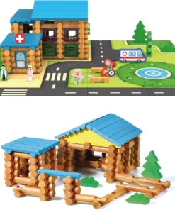 Set de constructie 3 D din lemn 239 piese Spital 3 ani 01.jpg