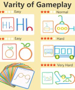 Puzzle educativ Tangram din lemn cu 142 piese Forme 3 ani 02