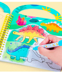 Carte de colorat cu apa si stikere reutilizabile Dinozauri 3 ani 01.png