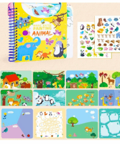 Carte de colorat cu apa stikere si activitati Animale 3 ani 02.png