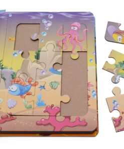 Carte educativa cu 6 puzzle uri Animale marine 72 piese 02.jpg