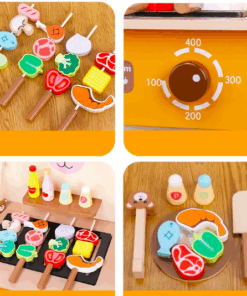 Gratar din lemn pentru copii cu accesorii Set joc de rol educativ 3 ani 02.png