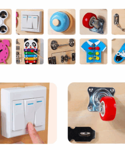 Placa senzoriala cu 11 activitati Montessori Busy Board 04.png