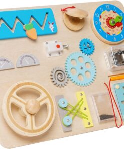 Placa senzoriala cu 11 activitati Montessori Busy Board 1 AN 01.jpg