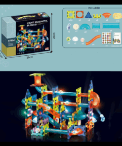 Set de constructie magnetic 3D cu 110 de piese MARBLE BALL TRACK 3 ani 03.png