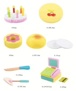 Stand din lemn Cofetarie cu tort si prajituri de feliat 59 cm 3 ani 06.png