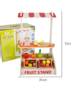 Stand din lemn cu fructe de feliat si cantar 52 cm 3 ani 06.png