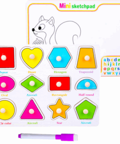 Tablita de scris si desenat si puzzle incastru cu Forme geometrice 01.png