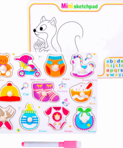 Tablita de scris si desenat si puzzle incastru cu Obiecte 01.png