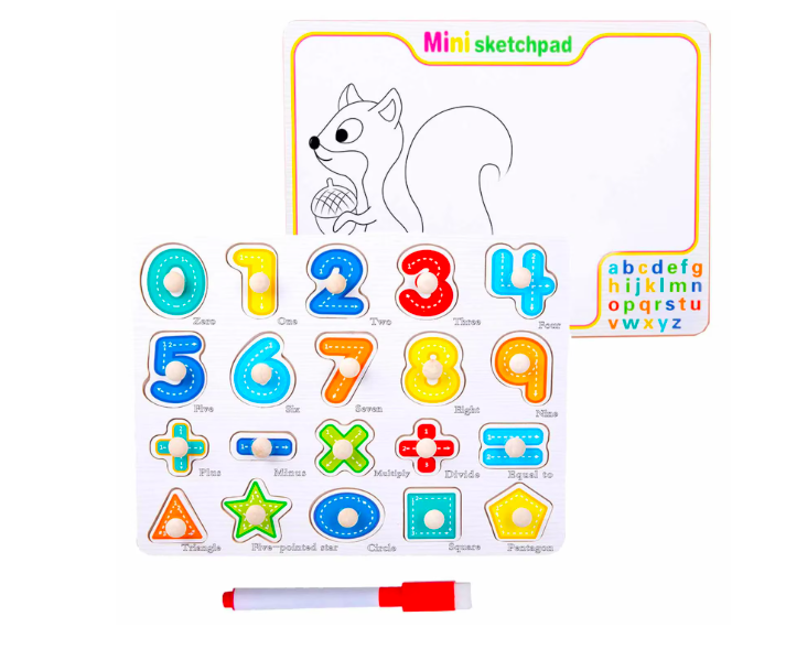 Tablita de scris si desenat si puzzle incastru cu numere 01.png