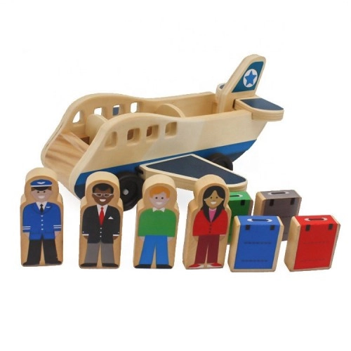 Avion din lemn cu pasageri si bagaje - imagine 5