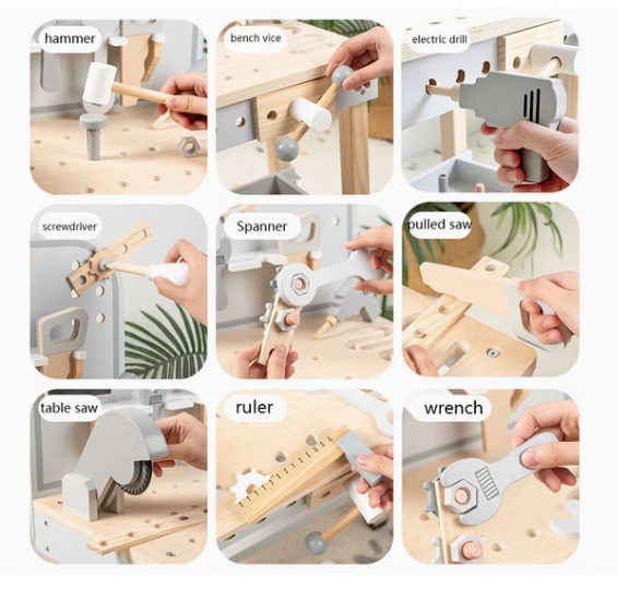 Banc de lucru cu unelte pentru copii 3 ani 04.jpg