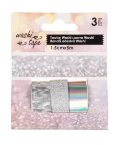 Banda adeziva argintie pentru activitati crafts-3 bucati