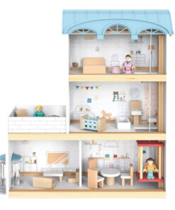 Casa de papusi din lemn 41 cm utilata si mobilata 3 ANI 01.jpg