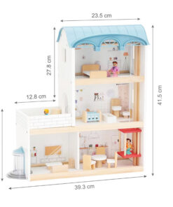 Casa de papusi din lemn 41 cm utilata si mobilata 3 ANI 02.jpg