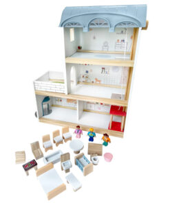 Casa de papusi din lemn 41 cm utilata si mobilata 3 ANI 03.jpg