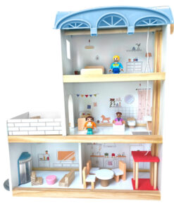 Casa de papusi din lemn 41 cm utilata si mobilata 3 ANI 04.jpg