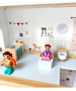 Casa de papusi din lemn 41 cm utilata si mobilata 3 ANI 05.jpg