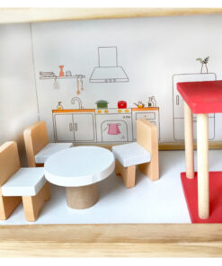 Casa de papusi din lemn 41 cm utilata si mobilata 3 ANI 07.jpg