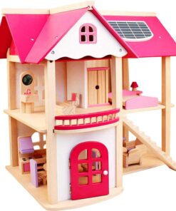 Casa de papusi din lemn 52 cm utilata si mobilata 01.jpg