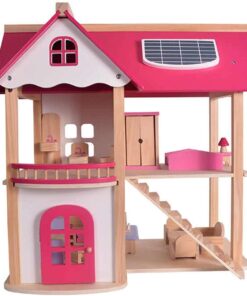 Casa de papusi din lemn 52 cm utilata si mobilata 02.jpg