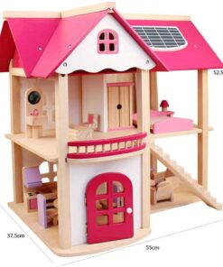 Casa de papusi din lemn 52 cm utilata si mobilata 03.jpg