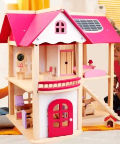 Casa de papusi din lemn 52 cm utilata si mobilata 07.jpg