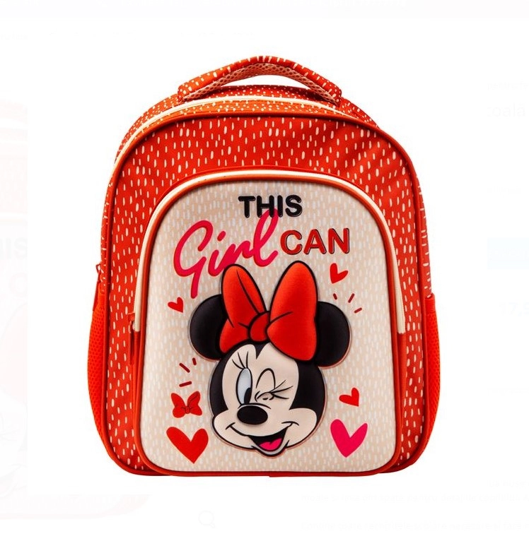 Ghiozdan pentru Gradinita Minnie Mouse 3D,Rosu, 27x10x30 cm