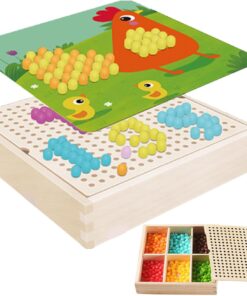 Joc creativ Mozaic Pixel din lemn Animale de la ferma 3 ani 05.jpg