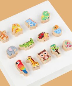 Alternative view of Joc de echilibru din lemn si joc de snuruit, 3 ani, Animale