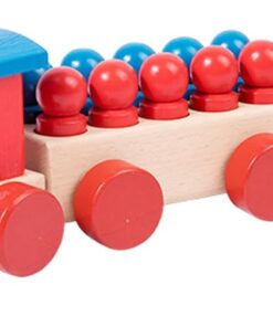 Alternative view of Joc din lemn de tip Montessori, Trenulet cu cilindri colorati, 3 ani