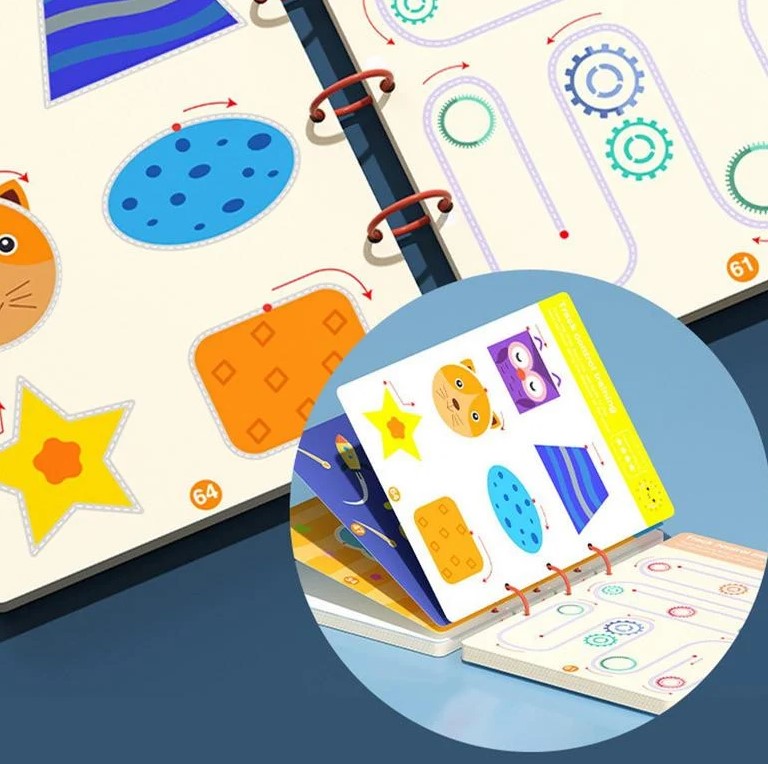 Joc educativ, Fise de lucru Reutilizabile, 64 modele, 3 ani - imagine 2