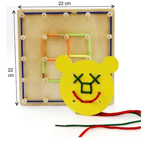 Joc educativ de tip Montessori, Geobord cu elastice, 3 ani+ - imagine 5