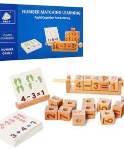 Joc educativ din lemn cu cifre si operatiuni, 4 ani+